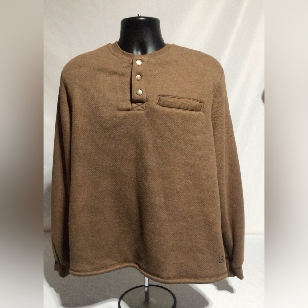 Coleman Brown Henley Button-Up Sweater